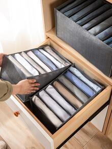 1 pieza Caja de almacenamiento de ropa gris, caja de almacenamiento de ropa de poliamida minimalista para decoraciones del hogar, decoración de otoño, decoración festiva, decoración de habitación, decoración del hogar, decoración de otoño, decoración de dormitorio