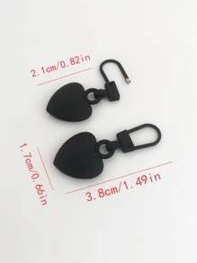 5入組/套合金拉鍊創意愛心裝飾拉鍊頭適用於DIY