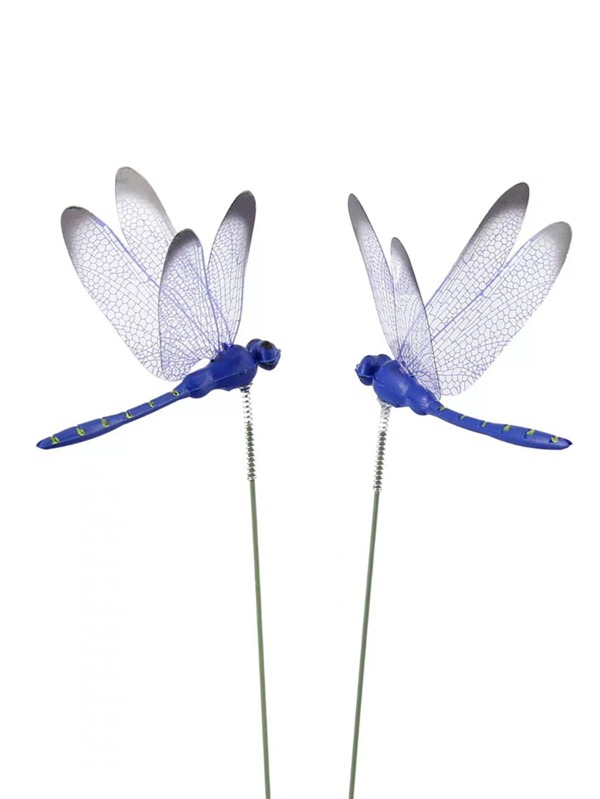 4pcs PVC Garden Statue, Modern Dragonfly Design Garden Ornament For Home