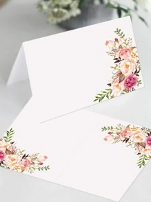 10pcs Place Cards, Floral, Tented Blank Table Place Cards For Weddings, Banquets, Dinner Parties, Scored For Easy Folding - Multicolor - View 5