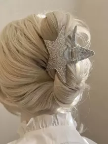 1 Máy Tính Nữ Lấp Lánh Thiết Kế Ngôi Sao Sáng Tạo Vuốt Tóc Để Trang Trí Tóc Đường Tiaras - Bạc - Xem 1