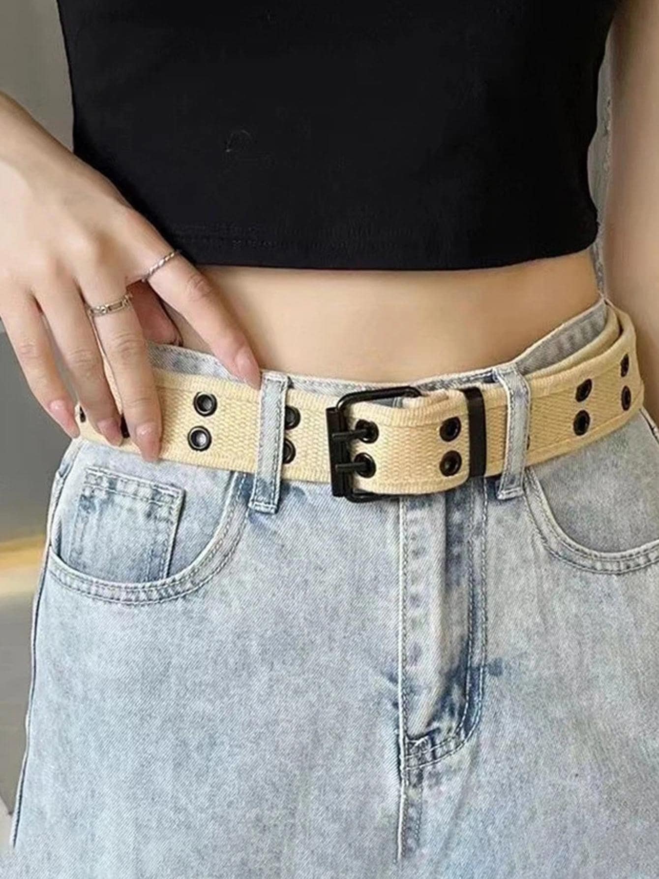 Thắt lưng trang trí dây giày - Màu Khaki - Xem 1