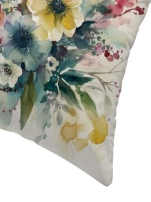 1入組花朵圖案靠墊套不附帶現代織物裝飾抱枕套適用於家庭 - 彩色 - 查看 3