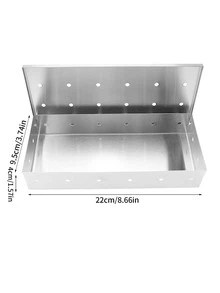 1pc Stainless Steel Barbecue Smoker Box, Classic Smoker Box For Kitchen - Silver - View 5