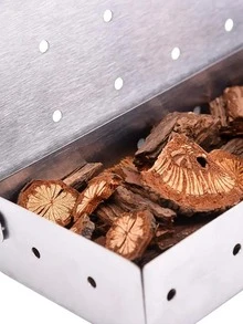 1pc Stainless Steel Barbecue Smoker Box, Classic Smoker Box For Kitchen - Silver - View 7