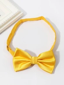 1 cà vạt thời trang nam trơn, cho bữa tiệc - Màu vàng - Xem 2