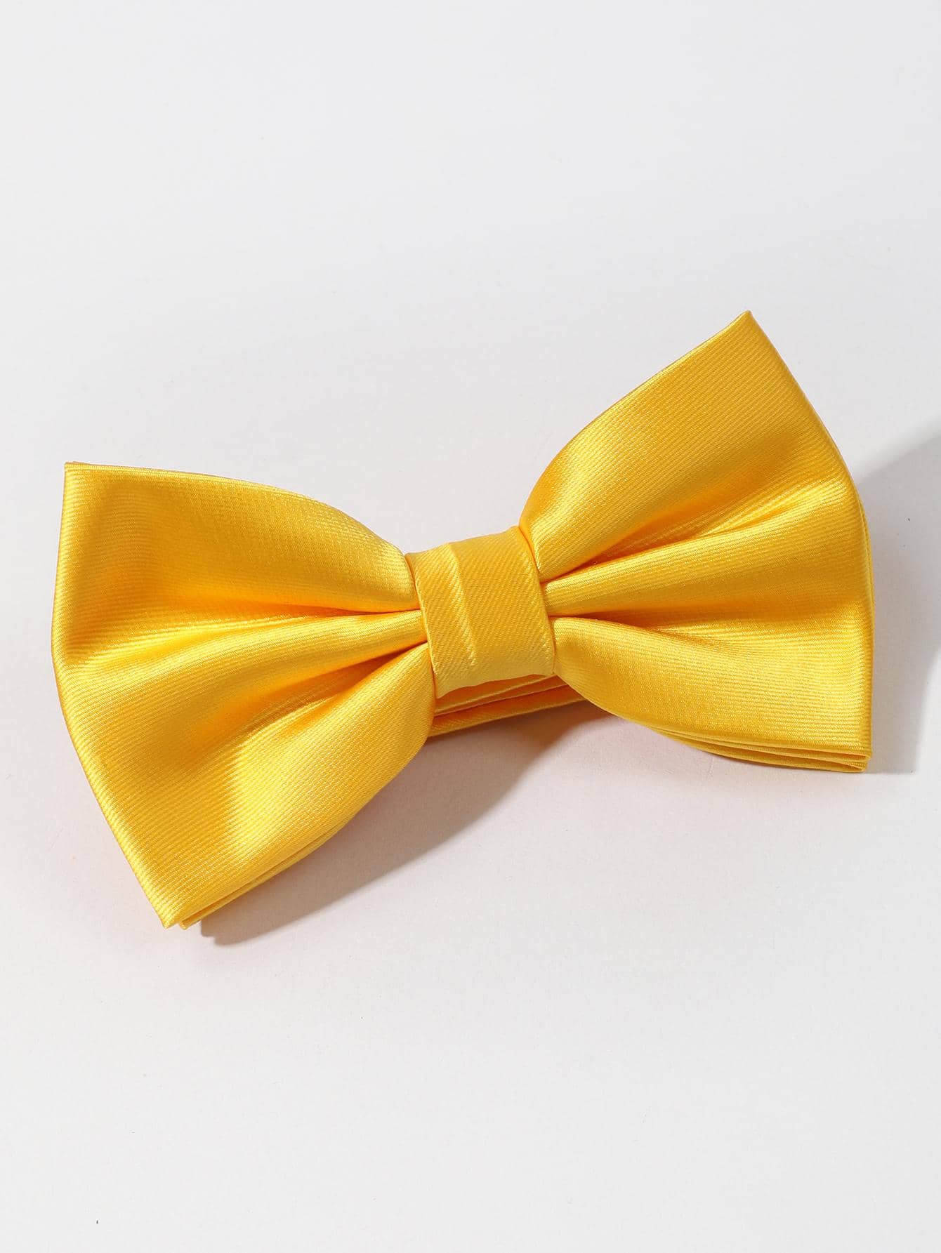 1 cà vạt thời trang nam trơn, cho bữa tiệc - Màu vàng - Xem 1