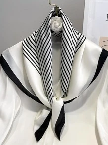 1pc Women Faux Silk Scarf Imitating Mulberry Silkworm Silk Decorative Collar Scarf All-Match Hangzhou Silk 70cm Square Scarf