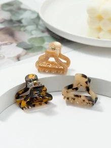 3 cái Phụ nữ Tortoiseshell Thiết kế hình học Vuốt tóc thời trang cho cuộc sống hàng ngày - Nhiều màu - Xem 1