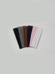 6 chiếc băng đô cài tóc nữ màu trơn, kiểu dáng thường ngày, thích hợp cho tập gym, thấm mồ hôi, đi học, đại học, phụ kiện tóc mùa thu đông cho nữ, khăn choàng thanh lịch cho nữ, khăn bandana mềm mại cho mùa hè. - Nhiều màu - Xem 6