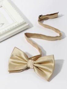 1入組男士素色時尚領帶適合派對 - 卡其色 - 查看 3