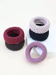 5pcs Women Solid Casual Hair Tie For Daily Life,Dopamine Ponytail Holders Hair Elastics Hair Rubber Bands Scrunchies Hair Rope Elastic Hair Tie