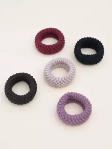 5pcs Women Solid Casual Hair Tie For Daily Life,Dopamine Ponytail Holders Hair Elastics Hair Rubber Bands Scrunchies Hair Rope Elastic Hair Tie