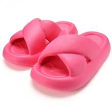 前衛拖鞋適用於交叉帶螢光紅乙烯-乙酸乙烯共聚物拖鞋 - 玫紅色 - 查看 2