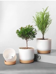 1入組塑膠植物容器 - 白色 - 查看 5