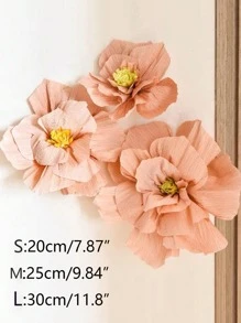 1 件皱纹纸花装饰，DIY 婚礼家居装饰，红色纸花派对背景装饰，适用于生日派对墙壁拱门情人节装饰，节日氛围纸花 - 酒紅色 - 查看 5