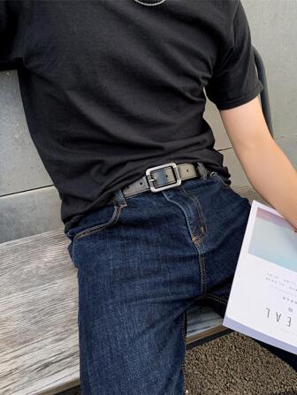 Hombres 1 pieza con hebilla cuadrada casual para el trabajo