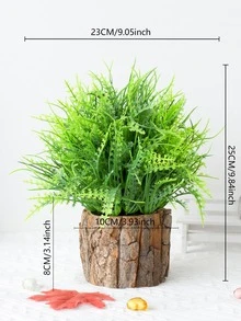 1pc Artificial Plant, Modern Plastic Artificial Plant For Home Decor - Green - View 6