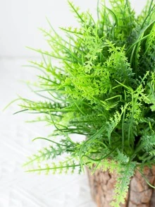 1pc Artificial Plant, Modern Plastic Artificial Plant For Home Decor - Green - View 4