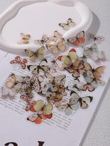 40pcs Butterfly Pattern Assorted Sticker, Vintage Multi-purpose Decorative Sticker For DIY Craft, Hand Account, Decoration - Multicolor - View 5