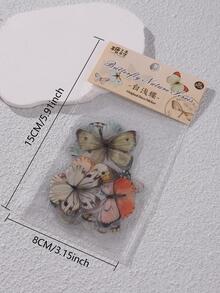 40pcs Butterfly Pattern Assorted Sticker, Vintage Multi-purpose Decorative Sticker For DIY Craft, Hand Account, Decoration - Multicolor - View 6