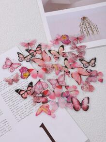 40入組蝴蝶樣式多種復古多用途裝飾貼紙適用於DIY手掌裝飾用品 - 彩色 - 查看 5