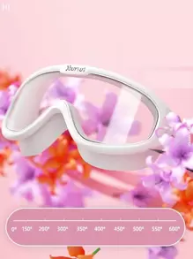 1pc Large Frame Anti-Fog High Definition Waterproof Swimming Goggles For Men And Women, Beach Essentials, Beach Accessories, Pool Float - Pink - View 7