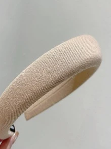 女性素色休閒髮箍適用於日常生活 - 米色 - 查看 2