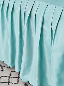 1入組素色藍色的荷葉邊極簡風格織物床上用品 床裙適用於 - 彩色 - 查看 2