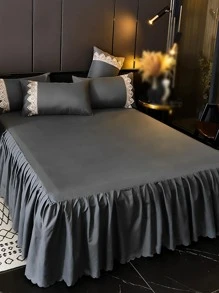 1 Đồng Màu Chăn Ga Giường Váy Tối Giản Chất Liệu Vải Ren Viền Giường Váy Cho Phòng Ngủ - Nhiều màu - Xem 1