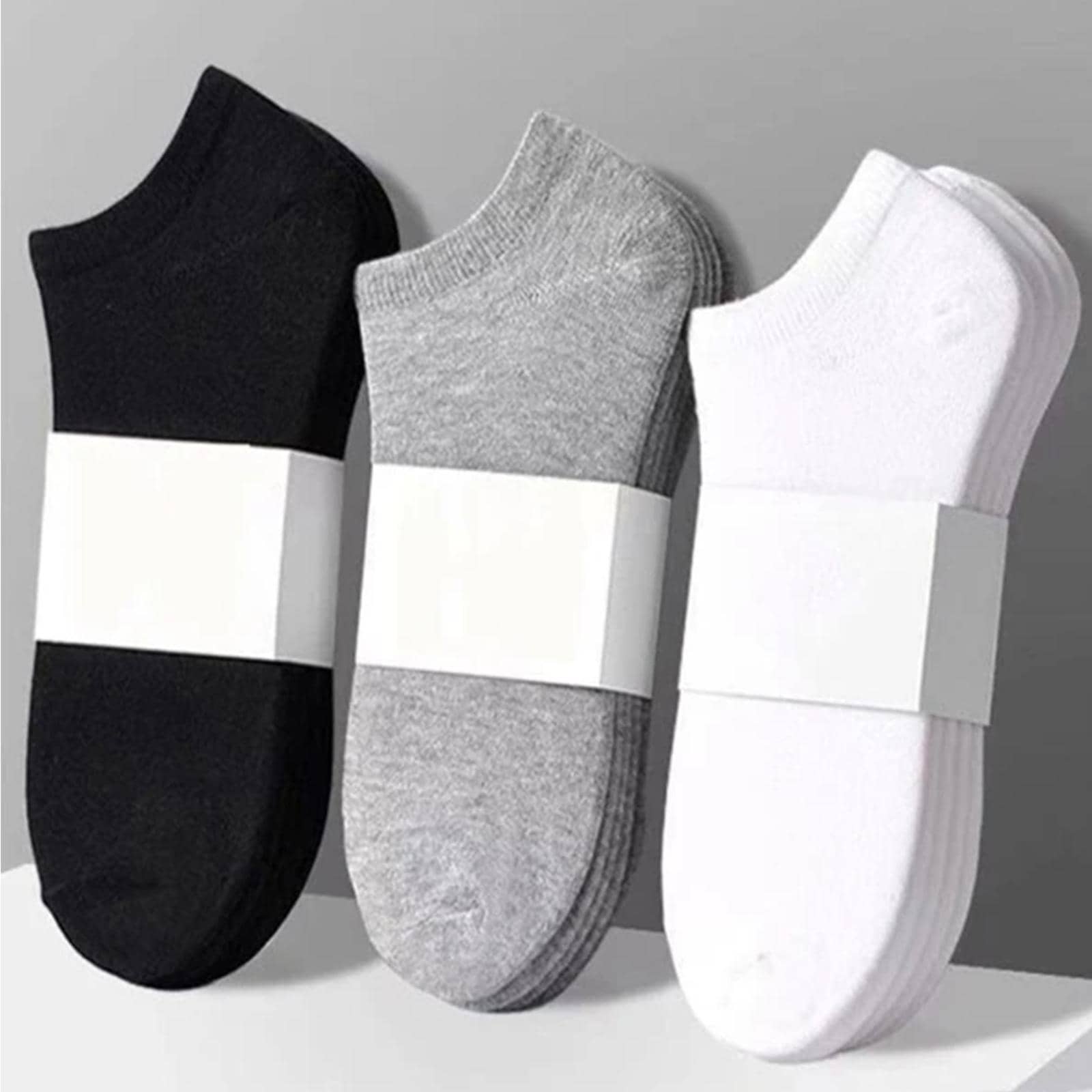 3雙男士素色休閒短襪日常裝飾 - 彩色 - 查看 1