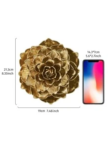 1pc ABS Hanging Decoration, European Style Flower Design Wall Hanging For Home - Gold - View 8