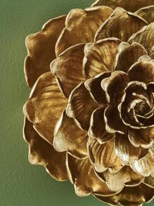 1pc ABS Hanging Decoration, European Style Flower Design Wall Hanging For Home - Gold - View 3