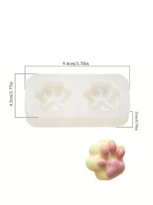 1pc Crystal Silicone Mat With Mirror Finish Cat Paws Design For Fondant, Cake Decorating & Baking - White - View 6