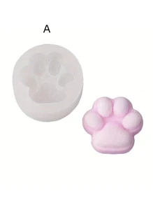 1pc Crystal Silicone Mat With Mirror Finish Cat Paws Design For Fondant, Cake Decorating & Baking - White - View 5