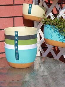 2pcs/set Plastic Plant Hanger, Modern Color Block Hanging Planter Basket For Home - Blue - View 5