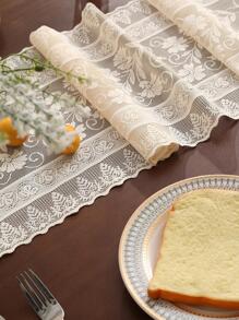 1 Thêu Hoa Viền Viền Bàn Chạy, Retro Polyester Bếp Bàn Chạy Cho Gia Đình - Màu be - Xem 6