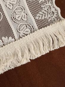 1 Thêu Hoa Viền Viền Bàn Chạy, Retro Polyester Bếp Bàn Chạy Cho Gia Đình - Màu be - Xem 3