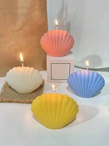 1pc Silicone Candle Mold, Creative Shell Design Candle Mould For Home - White - View 2