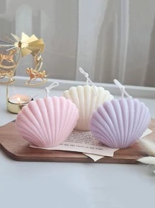 1pc Silicone Candle Mold, Creative Shell Design Candle Mould For Home - White - View 1