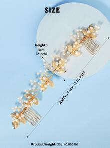 Horquillas para cabello decoradas con perlas falsas y tiaras boho - Dorado - Ver 5