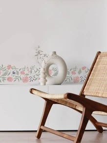1pc PVC Waistline Sticker, Daily Flower Pattern Tile Decoration Tape For Home - Multicolor - View 1
