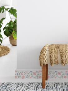 1pc PVC Waistline Sticker, Daily Flower Pattern Tile Decoration Tape For Home - Multicolor - View 7