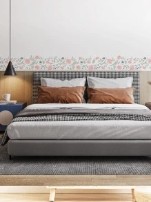 1pc PVC Waistline Sticker, Daily Flower Pattern Tile Decoration Tape For Home - Multicolor - View 5