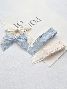 2pcs Women Solid Hollow Out Casual DIY Ribbon For Hair Clip Making Hair Band Headband Turban Headband Sweatband