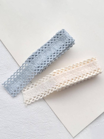 2pcs Women Solid Hollow Out Casual DIY Ribbon For Hair Clip Making Hair Band Headband Turban Headband Sweatband