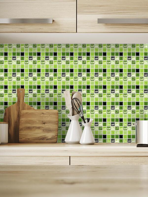 10pcs/set PVC Wall Paper, Modern Mosaic Pattern Wall Tile Sticker For Home SHEIN USA
