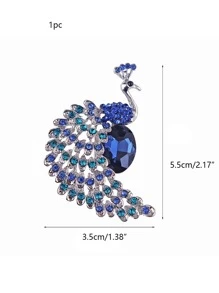 1 cái Phụ Nữ Rhinestone Trang Trí Thiết Kế Con Công Khóa Khăn Quà Tặng - Màu xanh lam - Xem 3