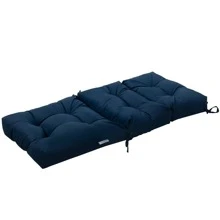 COSTWAY 22''x44'' Back Chair Cushion Tufted Pillow Patio Seating Pad Navy - 藍色 - 查看 11
