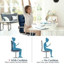COSTWAY 22''x44'' Back Chair Cushion Tufted Pillow Patio Seating Pad Navy - 藍色 - 查看 8